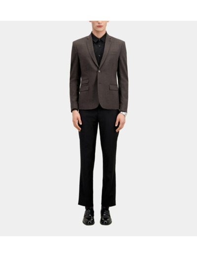 Veste De Costume Classique Motif Pied De Poule brown / black