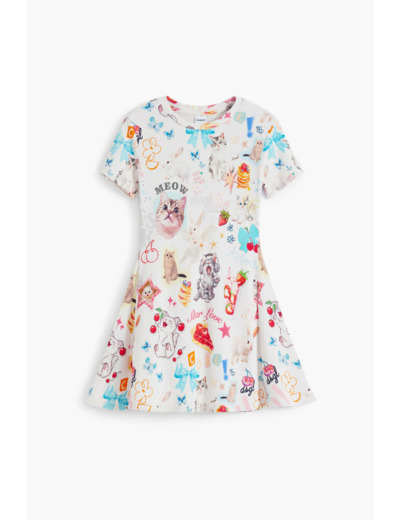 Robe À Manches Courtes En Maille – Fille