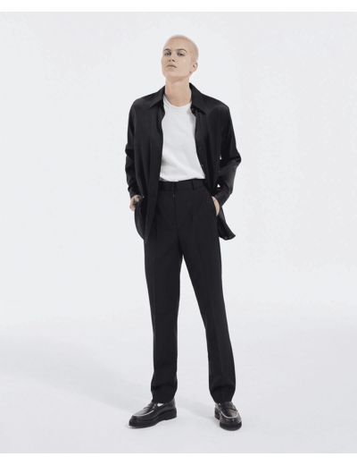 Chemise droite manches longues poignets haut black