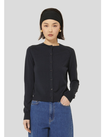 Gilet Ginno Nuit en Laine Merinos Extrafine