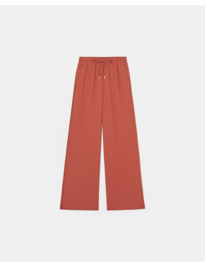 Pantalon ample en crêpe brique