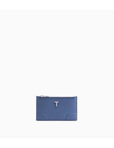 Porte cartes zippé Romy en cuir grainé
