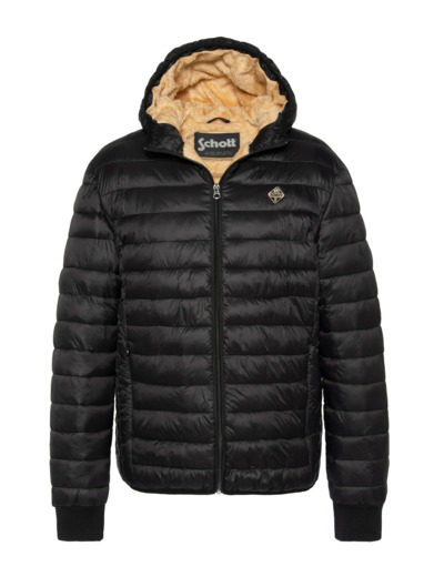 Doudoune à capuche doublée fausse fourrure enfant