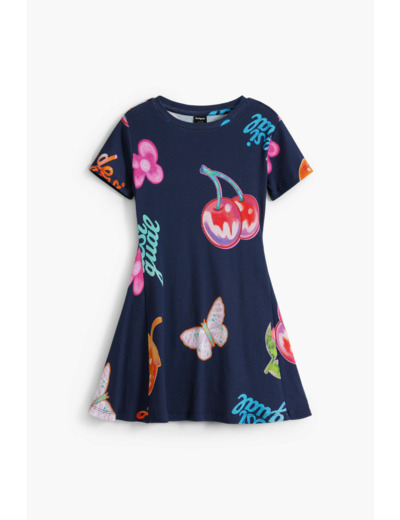 Robe À Manches Courtes En Maille – Fille