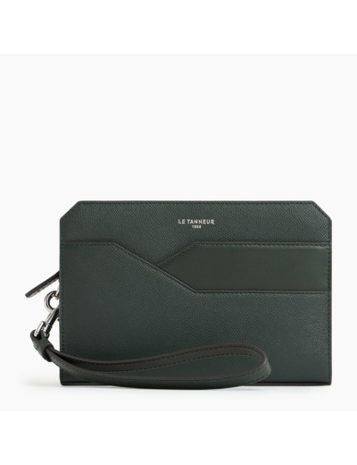 Pochette avec dragonne Gaston en cuir grain croisé