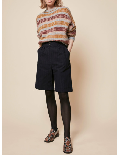 Bermuda rayure blue black