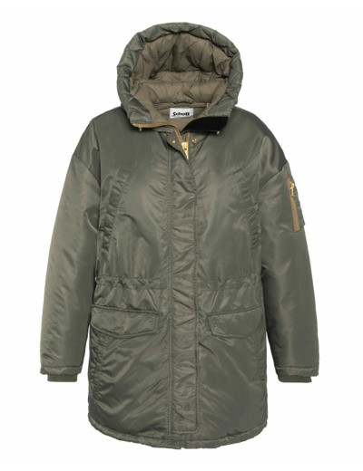 Parka oversize à capuche kaki ALENAWRS SCHOTT