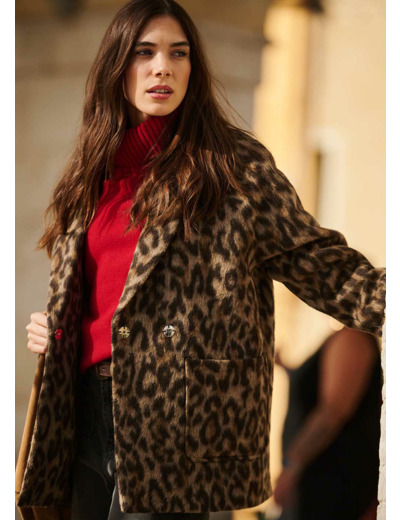 Manteau ample imprimé peau de bête