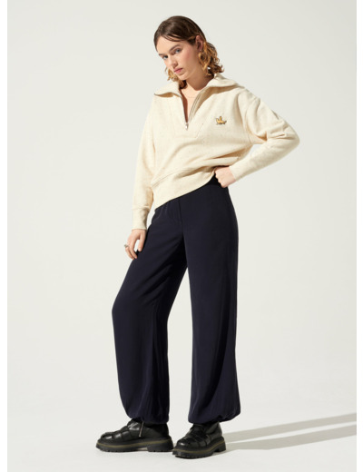 Pantalon large navy