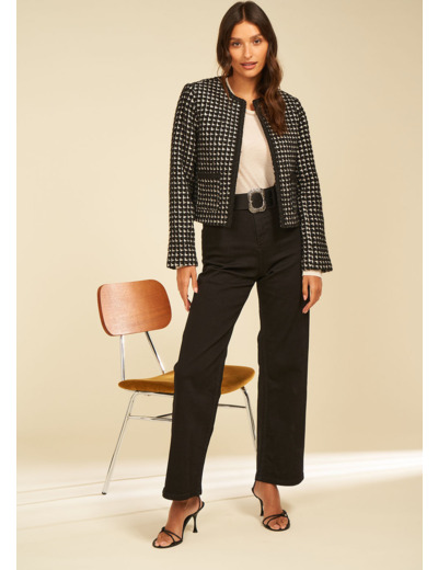 Jean large taille haute sans coutures