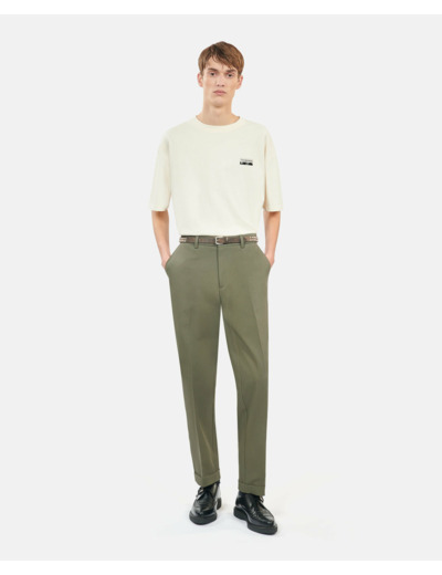 Pantalon Kaki En Coton olive night