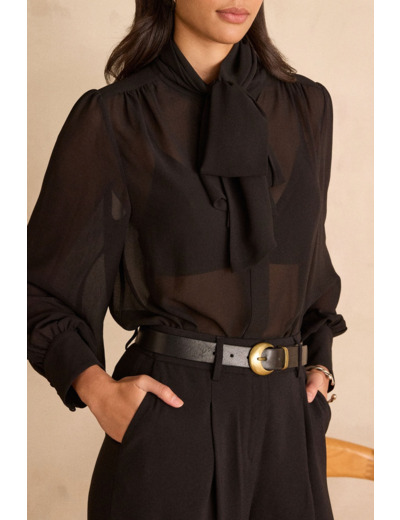 Blouse transparente à col lavallière SPIRIT
