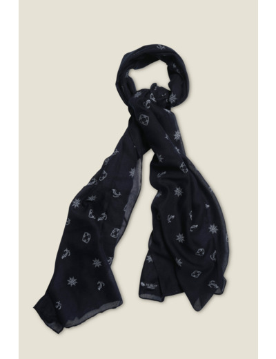 Chèche avec motifs marins