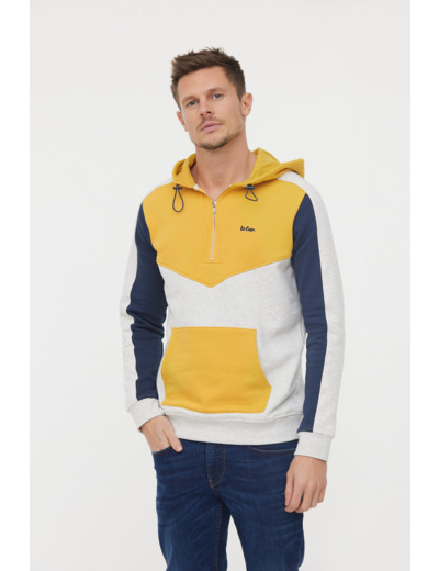 Hoodie graphique «color block» zippé