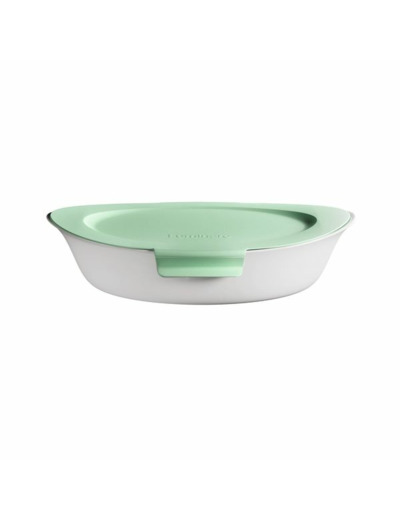 Plat de cuisson ov 32x20cm blanc + couvercle Smart Cuisine