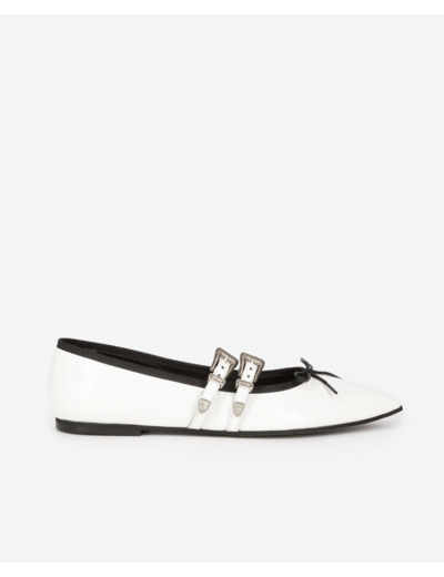 Ballerines En Cuir white