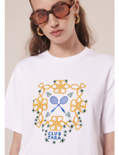 T-Shirt Taraclub Blanc en Coton