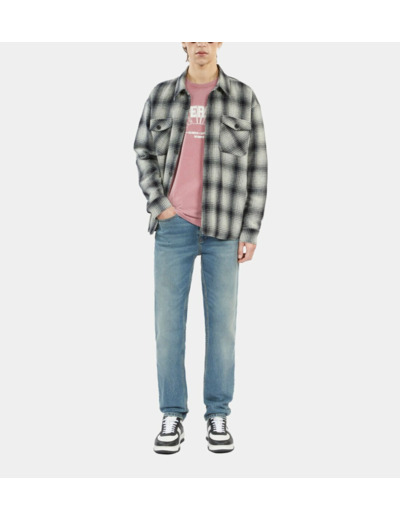 Blouson Matelasse A Carreaux grey black