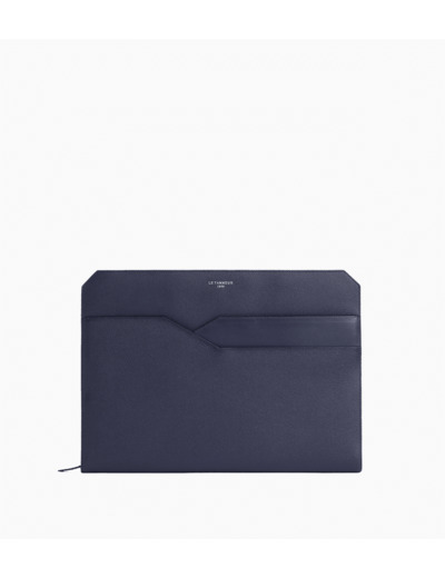 Pochette ordinateur Gaston en cuir grain croisé