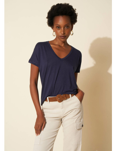 Tee-shirt oversize col V