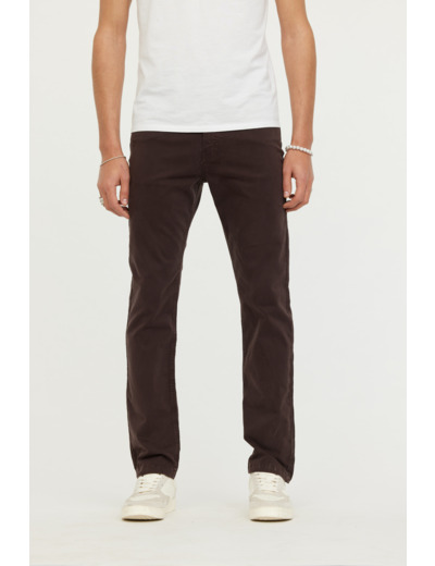Pantalon straight fit, taille haute, jambe droite