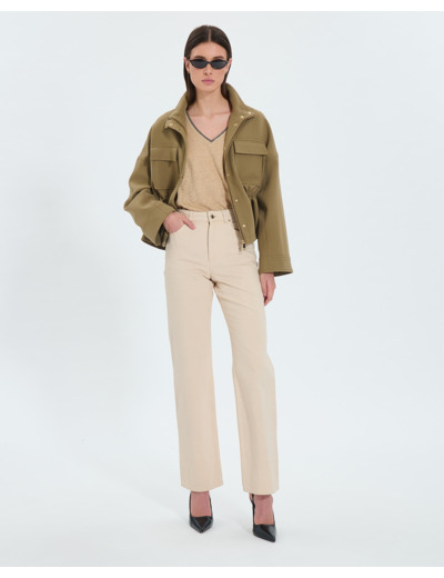 Jean crop beige