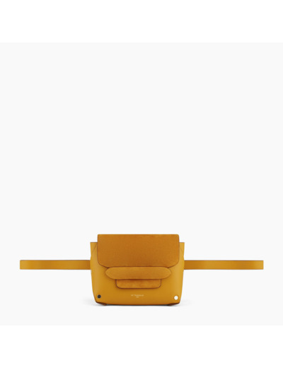 Sac ceinture Justine en cuir lisse et velours