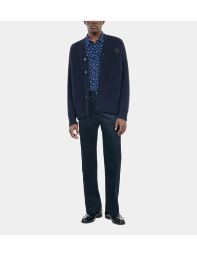 Cardigan En Laine Bleu Marine navy