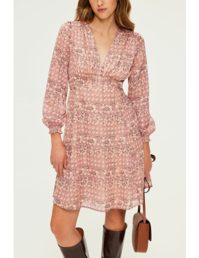 Robe courte à fleurs et lurex - SOLINE