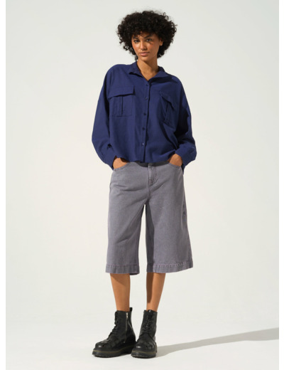 Chemise bleu indigo