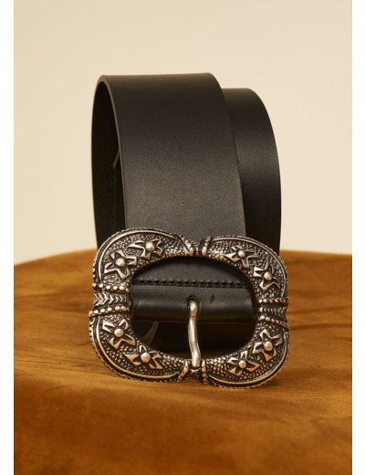 Ceinture large en cuir