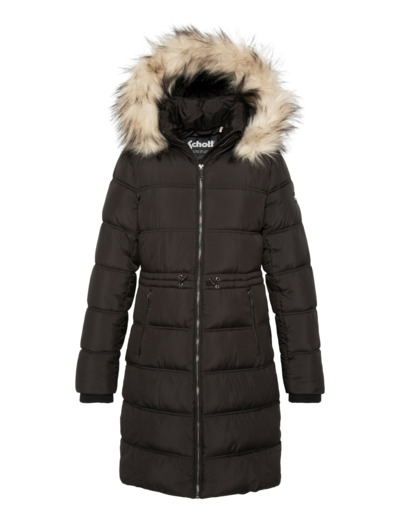 Doudoune avec col en fausse fourrure amovible