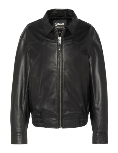 Blouson smocké, cuir d’agneau