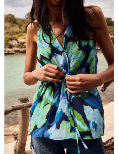 Top sans manches imprimé