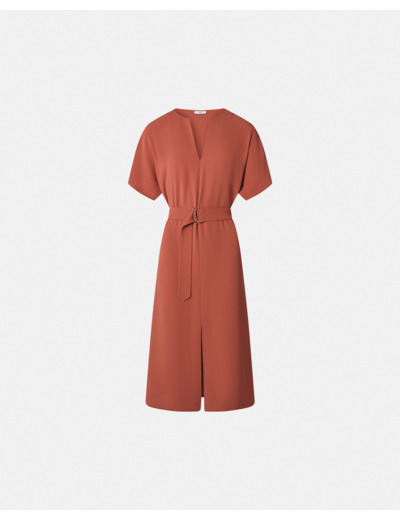 Robe fluide en crêpe écrue