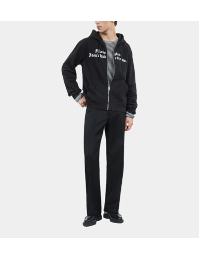 Sweatshirt À Capuche Et Sérigraphie Noir black washed