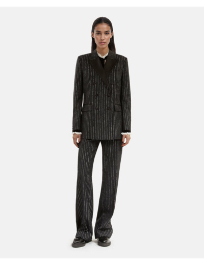 Veste de smoking ample revers satin black