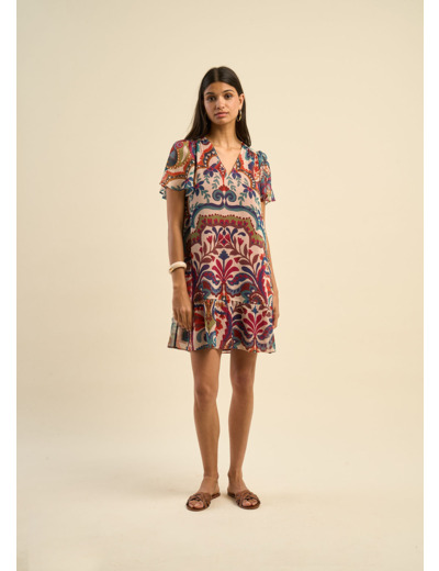 Robe droite courte imprimée