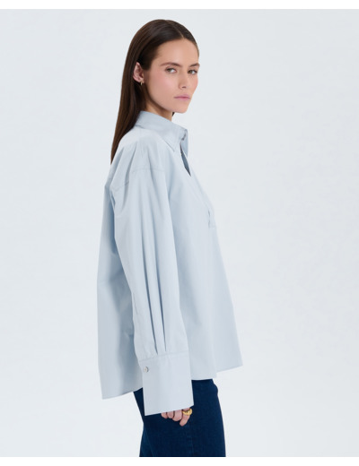 Chemise en popeline bleu ciel