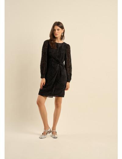 Robe courte en velours dévoré