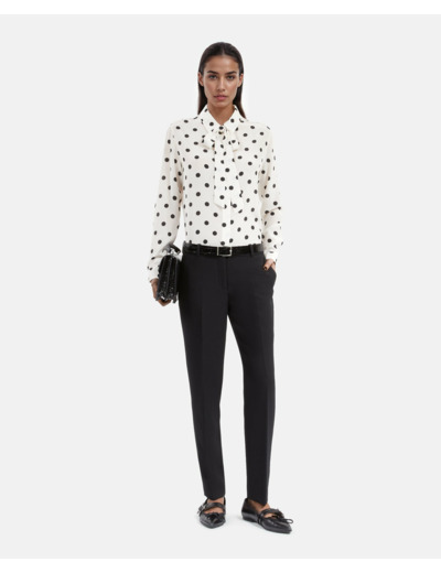 Chemise manche longue a pois white / black