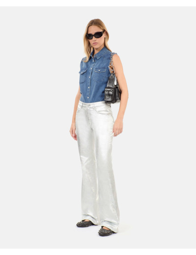 Chemise En Denim Bleu Sans Manches used rapiece
