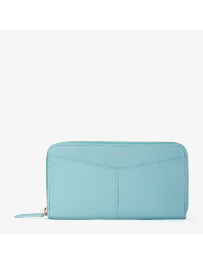 Compagnon zippé à rabat Charlotte en cuir lisse