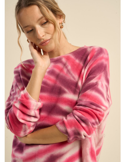 Pull à col bateau coloré