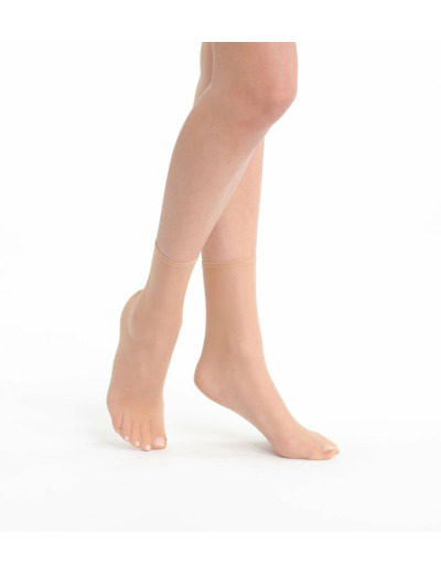 Lot de 2 paires de socquettes femme Nude Sable Sublim Voile Brillant