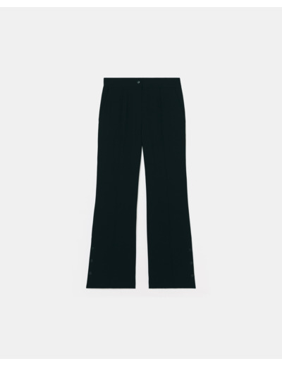 Pantalon fluide en crêpe noir
