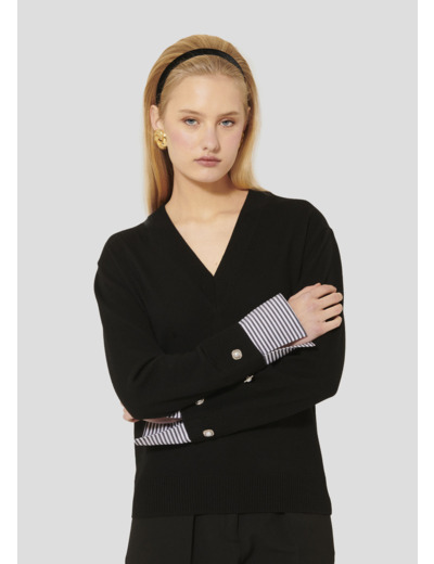 Pull Primrose Noir en Laine Merinos Extrafine