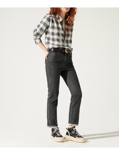 Blouse carreaux gris