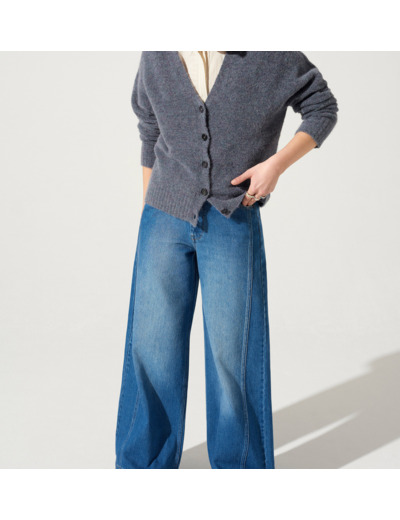 Cardigan violet chardon