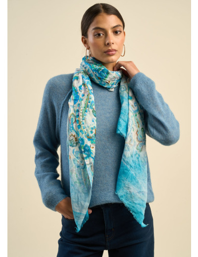 Foulard motifs floral et abstrait